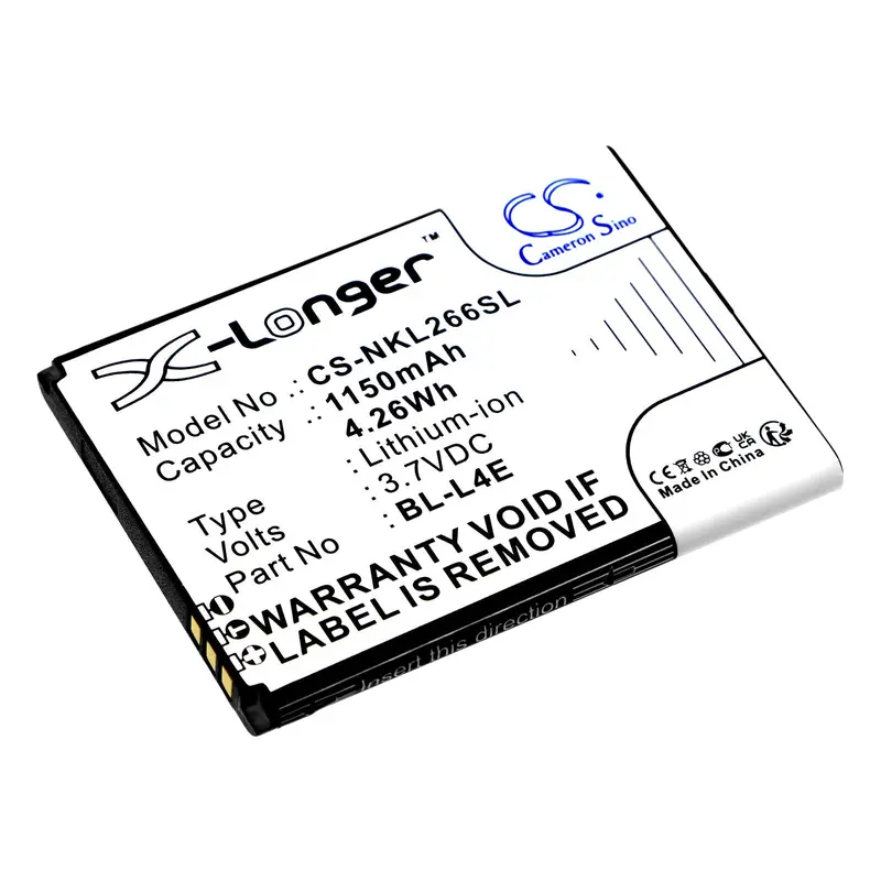 3.7V 1150Mah Replacement Battery For Nokia Bl-L4E And 2660 Flip 4G Phones 1