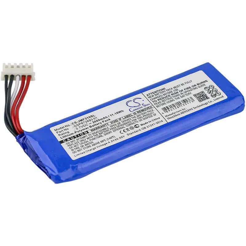 Jbl Flip 4 Speaker Replacement Battery – 3.7V Li-Polymer 3000Mah (11.1Wh) 1