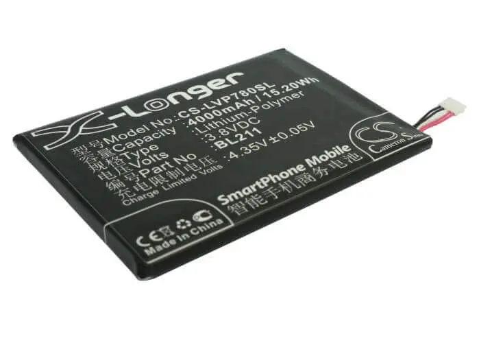 Lenovo P780 Smartphone Battery – 3.8V, 4000Mah Li-Polymer (Bl211), 15.2Wh 1