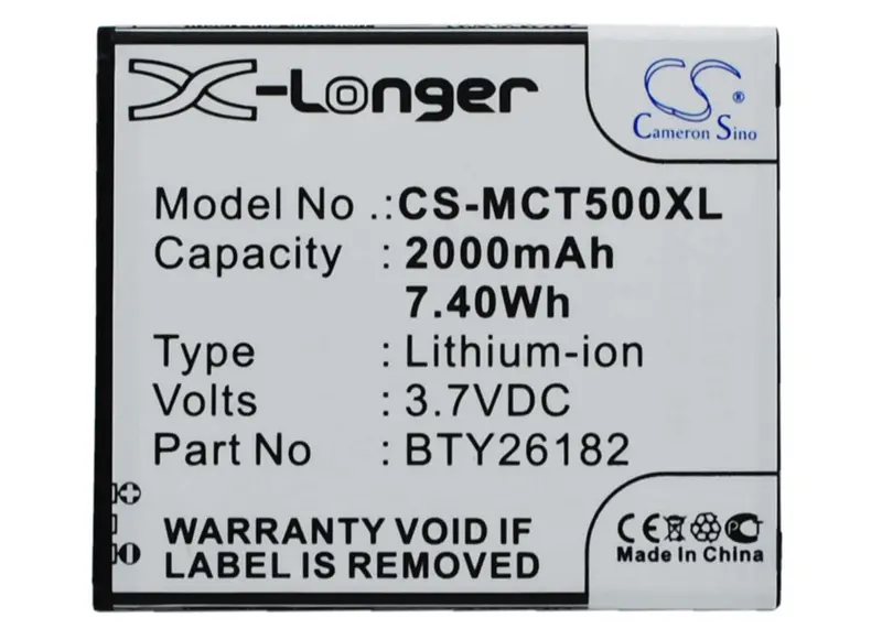 Mobistel & Cynus T5 Smartphone Battery – 3.7V Li-Ion 2000Mah (7.4Wh) 1