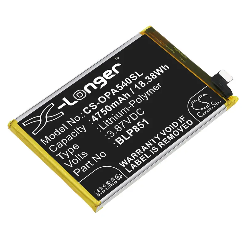 Oppo A54 5G & A74 5G Smartphone Battery – 3.87V 4750Mah Li-Polymer (18.38Wh), Model Blp851 1