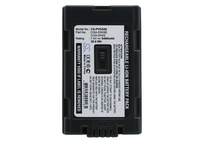 Panasonic Cga-D54 Camera Battery – 7.4V, 5400Mah Li-Ion (39.96Wh) 1