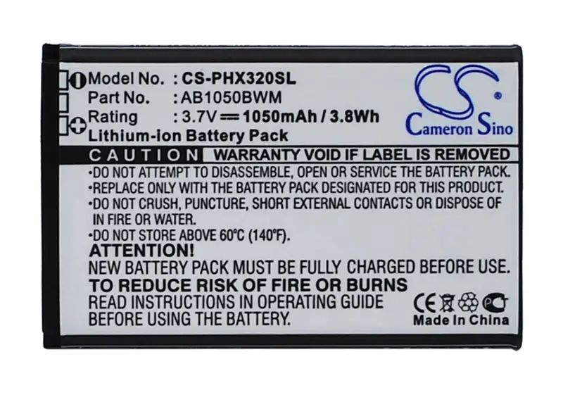 Philips Xenium X186/X312/X320 Battery – 3.7V 1050Mah Li-Ion (3.89Wh) 1