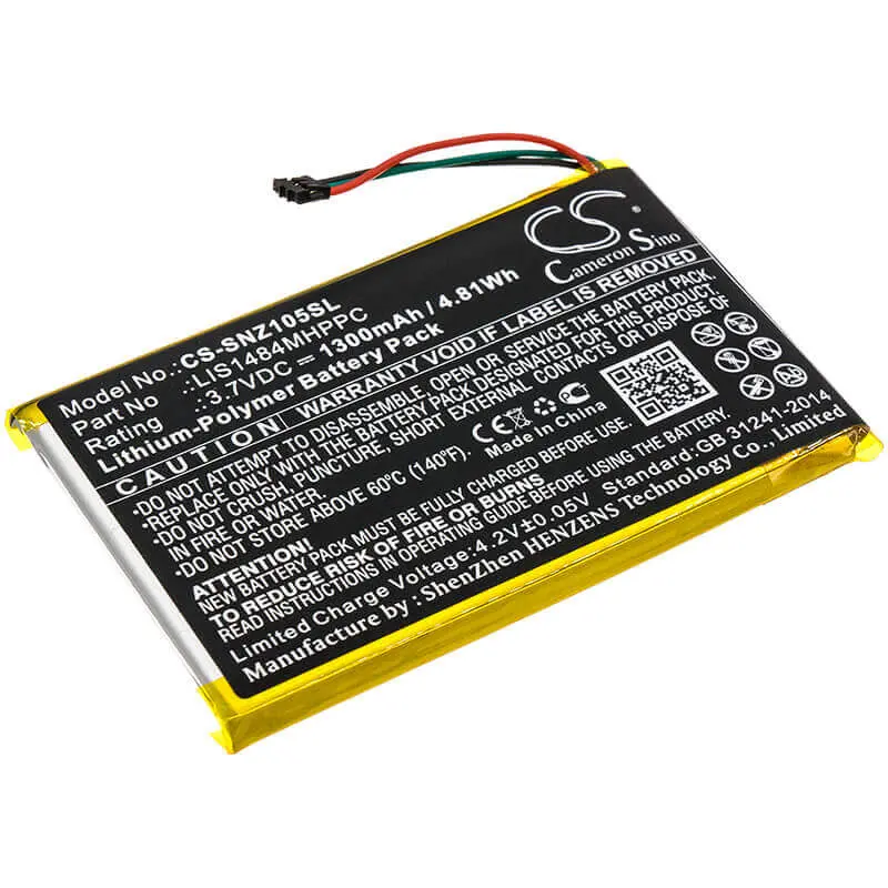 Sony Nwz-Z1050 Walkman Battery – 3.7V Li-Polymer, 1300Mah, 4.8Wh, Model Lis1484Mhppc 1