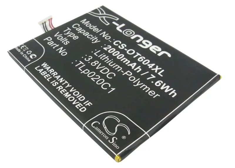 Tcl And Alcatel Smartphone Battery – 3.8V, 2000Mah Li-Polymer For One Touch Idol 2 (Cac2000012C2), 7.6Wh 1